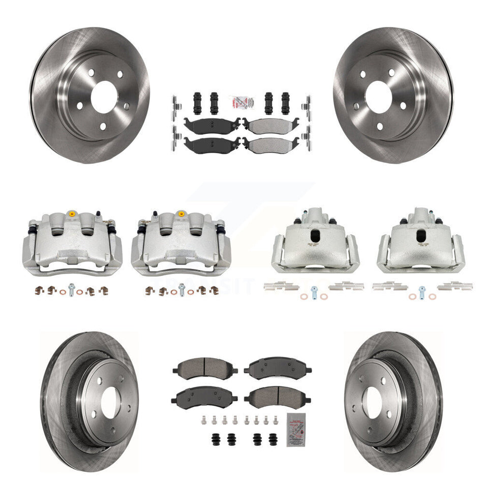 Front Rear Brake Caliper Rotor And Semi-Metallic Pad Kit (10Pc) For Chrysler Aspen Dodge KC8-102935N