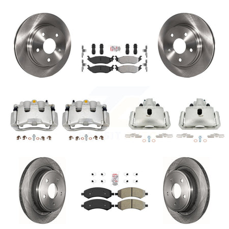 Front Rear Brake Caliper Rotor And Semi-Metallic Pad Kit (10Pc) For Chrysler Aspen Dodge KC8-102936N