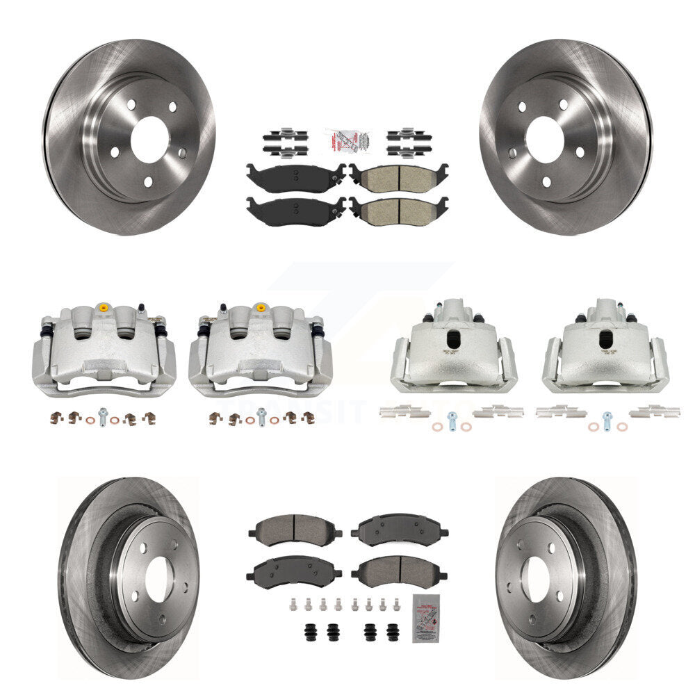 Front Rear Brake Caliper Rotor And Semi-Metallic Pad Kit (10Pc) For Chrysler Aspen Dodge KC8-102938N