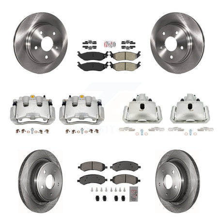 Front Rear Brake Caliper Rotor And Semi-Metallic Pad Kit (10Pc) For Chrysler Aspen Dodge KC8-102938N