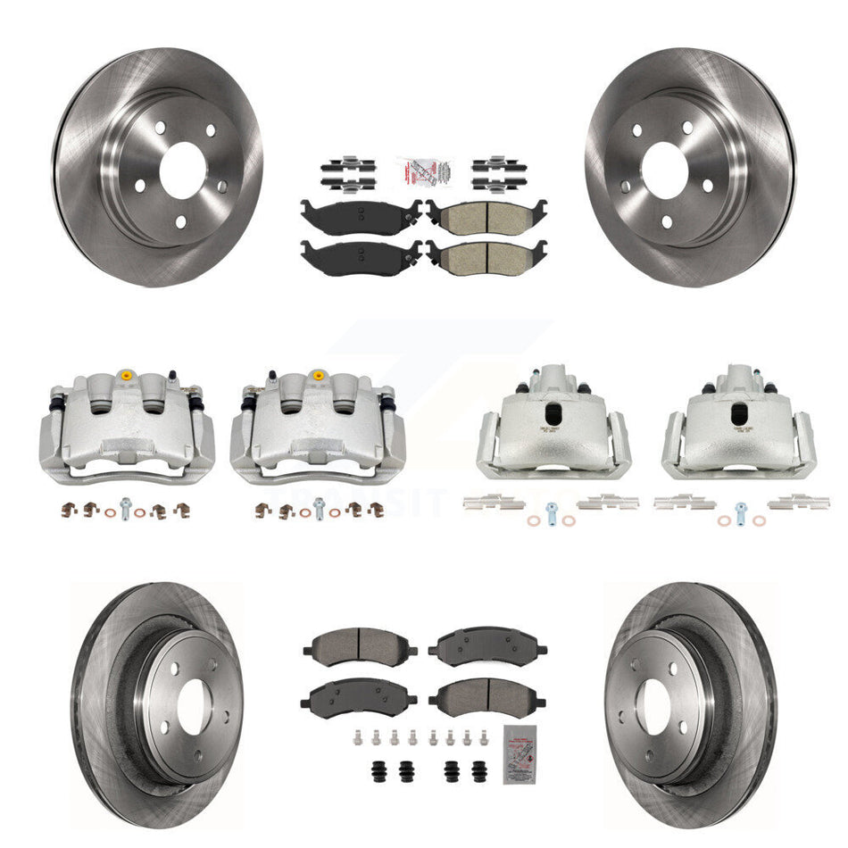 Front Rear Brake Caliper Rotor And Semi-Metallic Pad Kit (10Pc) For Chrysler Aspen Dodge KC8-102938N