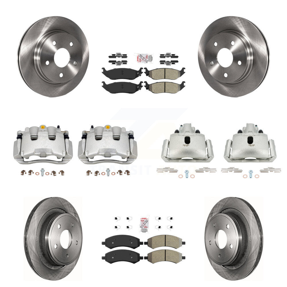 Front Rear Brake Caliper Rotor And Semi-Metallic Pad Kit (10Pc) For Chrysler Aspen Dodge KC8-102939N