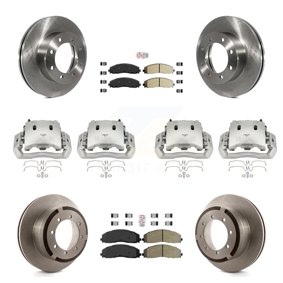 Front Rear Brake Caliper Rotors & Semi-Metallic Pad Kit (10Pc) For Ford F-450 Super Duty KC8-102946N
