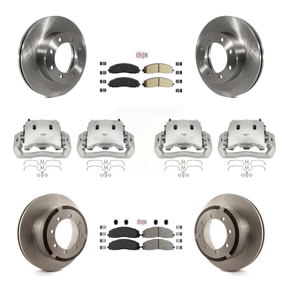 Front Rear Brake Caliper Rotors & Semi-Metallic Pad Kit (10Pc) For Ford F-450 Super Duty KC8-102947N