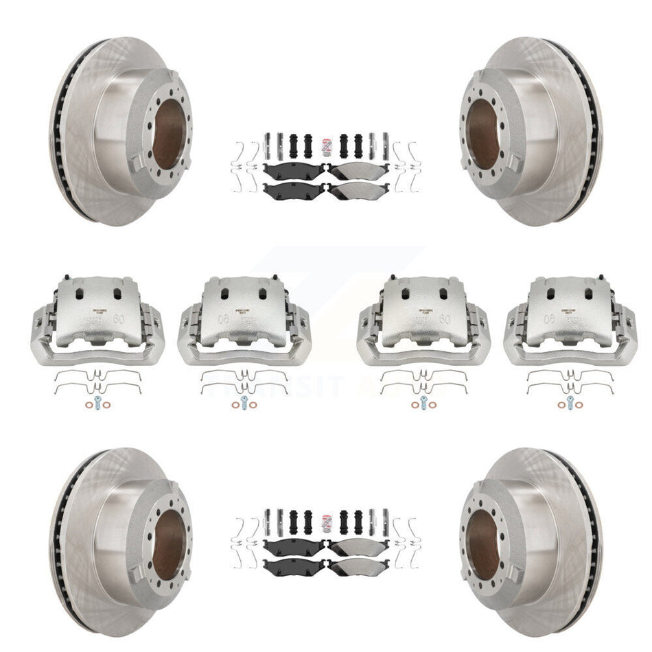 Front Rear Brake Caliper Rotors Semi-Metallic Pad Kit (10Pc) For International TerraStar KC8-102948N