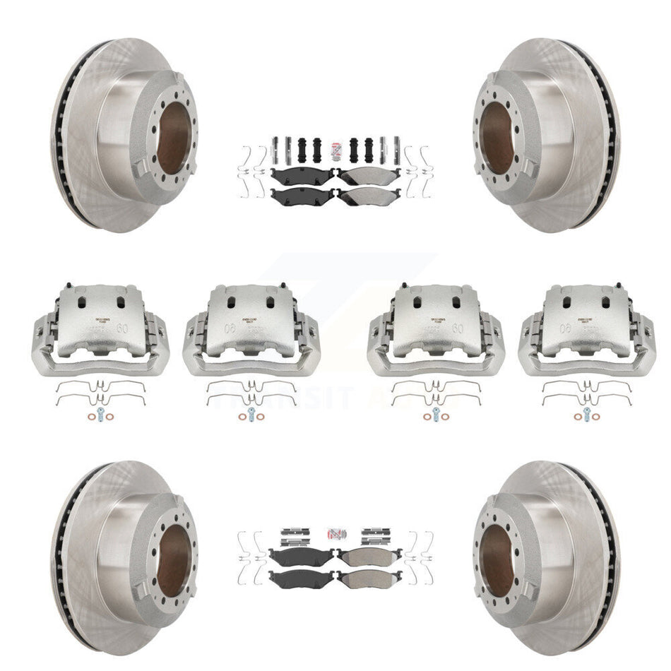 Front Rear Brake Caliper Rotors Semi-Metallic Pad Kit (10Pc) For International TerraStar KC8-102949N