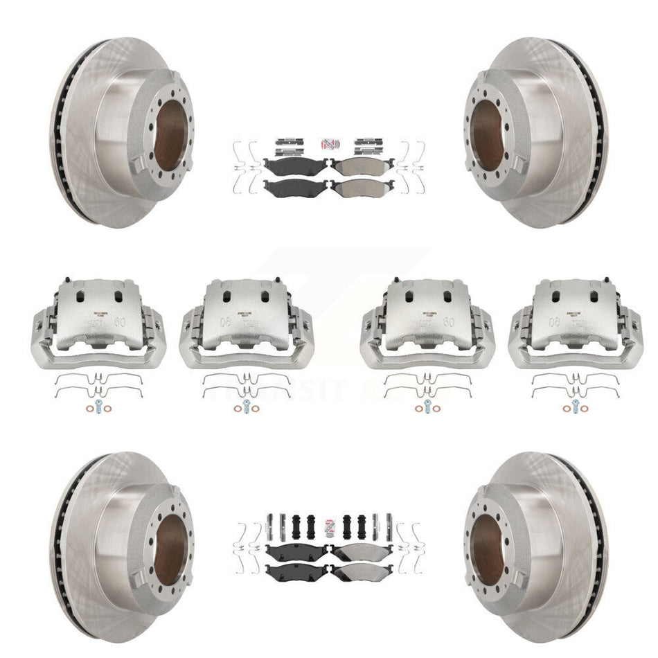 Front Rear Brake Caliper Rotors Semi-Metallic Pad Kit (10Pc) For International TerraStar KC8-102950N