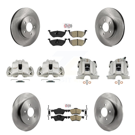 Front Rear Disc Brake Caliper Rotors And Ameribrakes Pads Kit (10Pc) For Mercury Mariner KC8-102972N