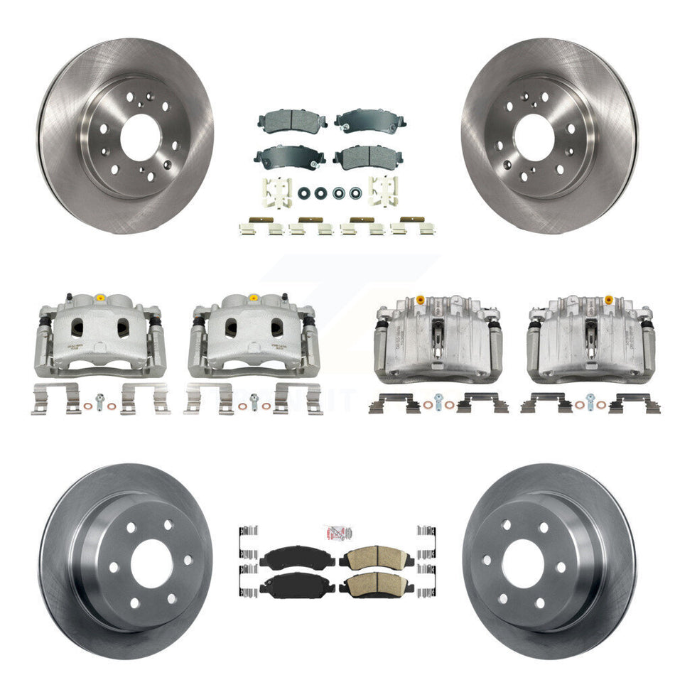 Front Rear Disc Brake Caliper Rotors And Ameribrakes Pads Kit (10Pc) For KC8-102979N
