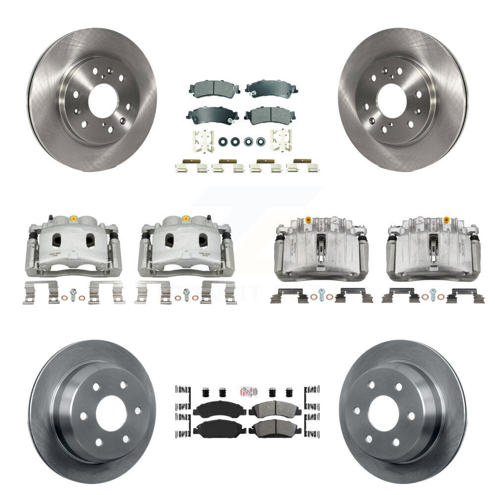 Front Rear Disc Brake Caliper Rotors And Semi-Metallic Pads Kit (10Pc) For KC8-102980N