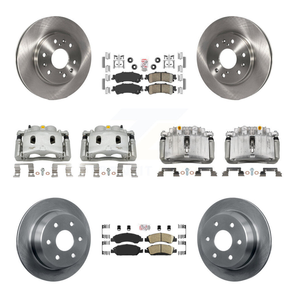 Front Rear Disc Brake Caliper Rotors And Ceramic Pads Kit (10Pc) For KC8-102981N