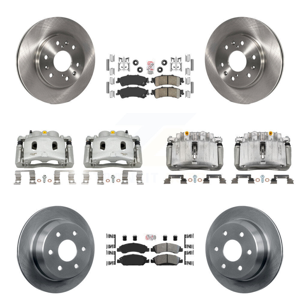Front Rear Disc Brake Caliper Rotors And Ameribrakes Pads Kit (10Pc) For KC8-102983N
