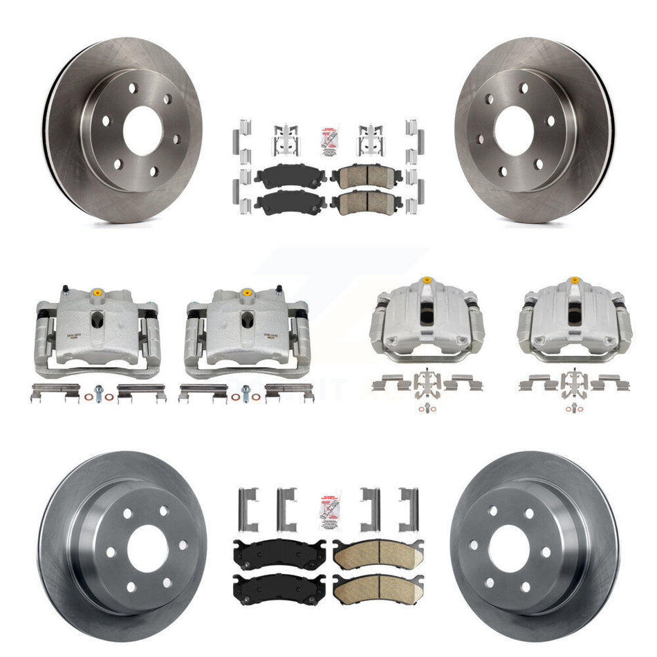 Front Rear Brake Caliper Rotor & Ceramic Pad Kit (10Pc) For Chevrolet GMC Silverado 1500 KC8-102984N