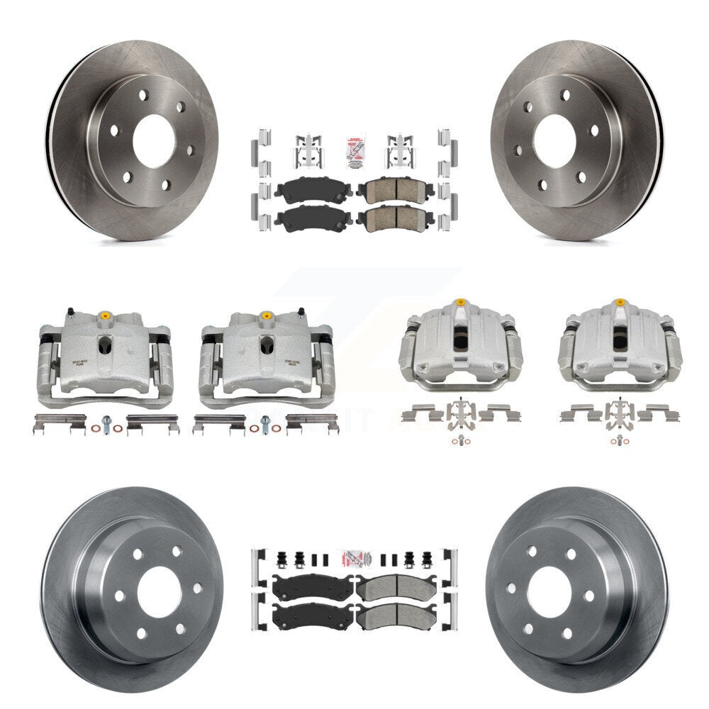 Front Rear Brake Caliper Rotor Ameribrakes Pad Kit (10Pc) For Chevrolet GMC Silverado XL KC8-102985N