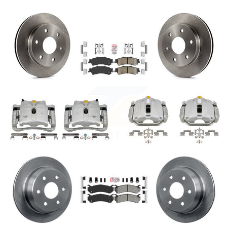 Front Rear Brake Caliper Rotor Ameribrakes Pad Kit (10Pc) For Chevrolet GMC Silverado XL KC8-102985N