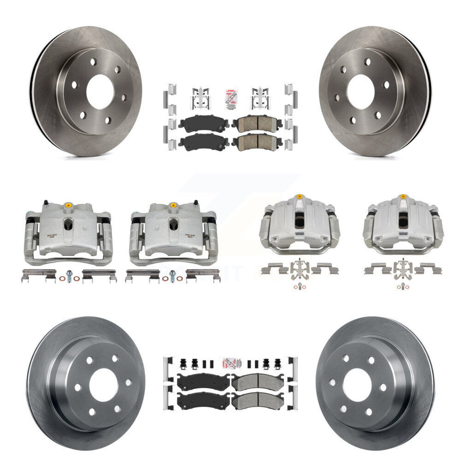 Front Rear Brake Caliper Rotor Ameribrakes Pad Kit (10Pc) For Chevrolet GMC Silverado XL KC8-102985N