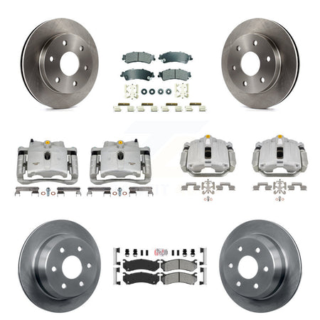 Front Rear Brake Caliper Rotors Semi-Metallic Pad Kit (10Pc) For Chevrolet GMC Silverado KC8-102987N