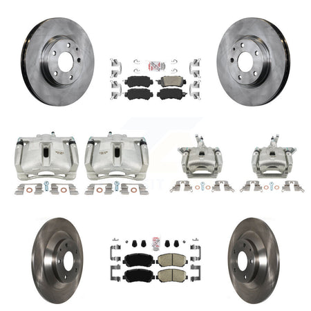 Front Rear Disc Brake Caliper Rotors And Ceramic Pad Kit (10Pc) For 2013-2015 Mazda CX-5 KC8-102993N