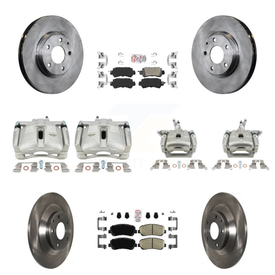 Front Rear Disc Brake Caliper Rotors And Ceramic Pad Kit (10Pc) For 2013-2015 Mazda CX-5 KC8-102993N
