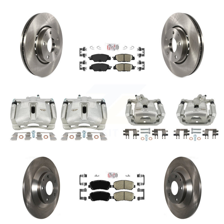 Front Rear Disc Brake Caliper Rotors And Ceramic Pads Kit (10Pc) For Mazda CX-5 KC8-102996N