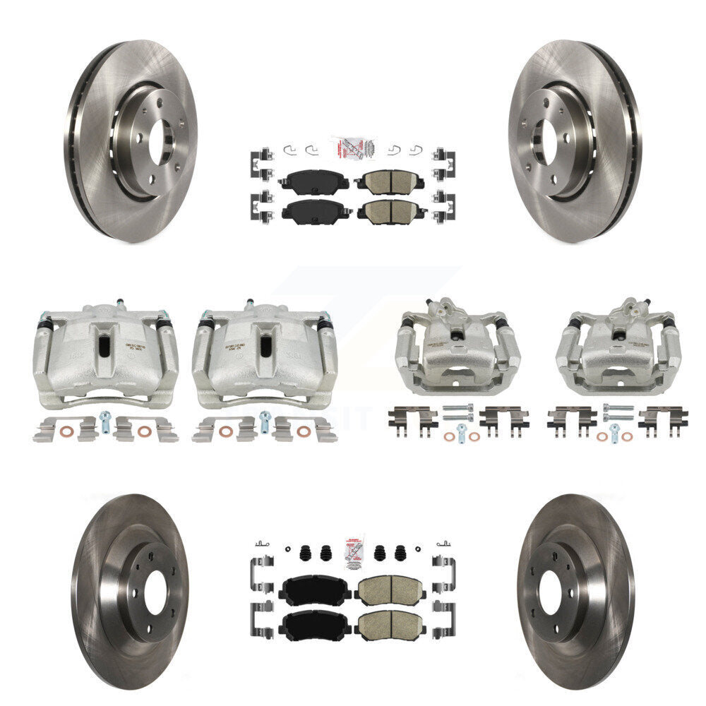 Front Rear Disc Brake Caliper Rotors And Ceramic Pads Kit (10Pc) For Mazda CX-5 KC8-102997N