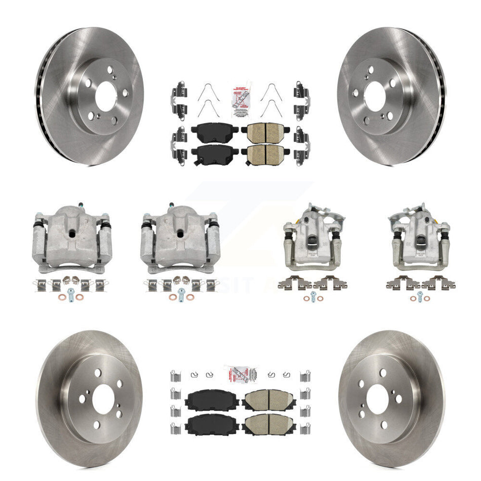 Front Rear Disc Brake Caliper Rotors And Ceramic Pad Kit (10Pc) For Toyota Prius Plug-In KC8-102999N