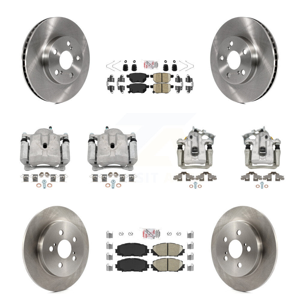 Front Rear Disc Brake Caliper Rotors And Ceramic Pad Kit (10Pc) For Toyota Prius Plug-In KC8-103001N