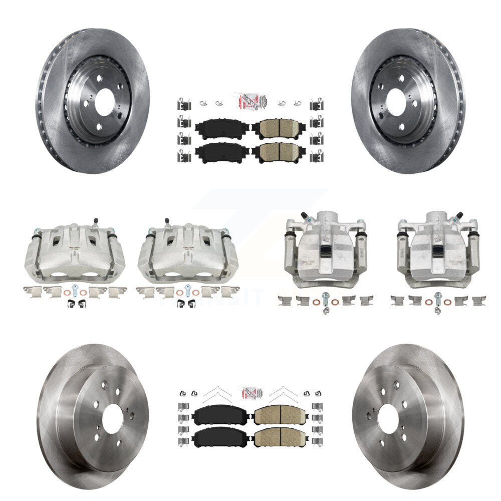 Front Rear Disc Brake Caliper Rotor Ceramic Pad Kit (10Pc) For Toyota Sienna Lexus RX350 KC8-103009N