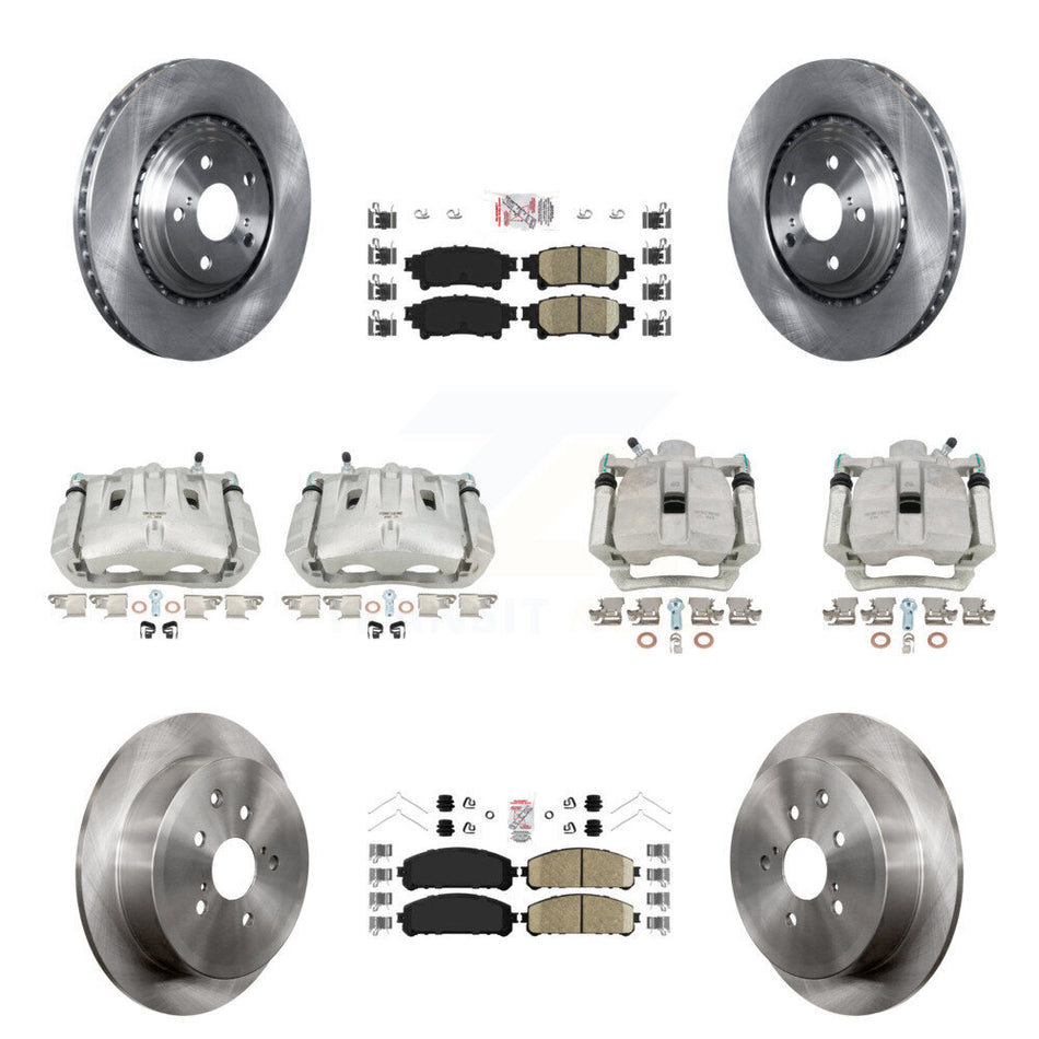 Front Rear Disc Brake Caliper Rotors And Ceramic Pads Kit (10Pc) For Toyota Highlander Sienna Lexus RX350 KC8-103020N