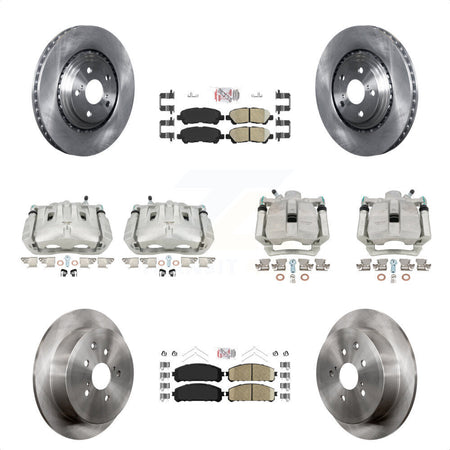 Front Rear Disc Brake Caliper Rotors And Ceramic Pads Kit (10Pc) For 2014 Toyota Highlander Hybrid Limited with FULL HYBRID EV-GAS (FHEV) engine KC8-103023N by Transit Auto