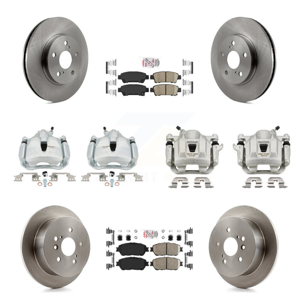 Front Rear Disc Brake Caliper Rotor & Ceramic Pad Kit (10Pc) For 2004-2010 Toyota Sienna KC8-103025N