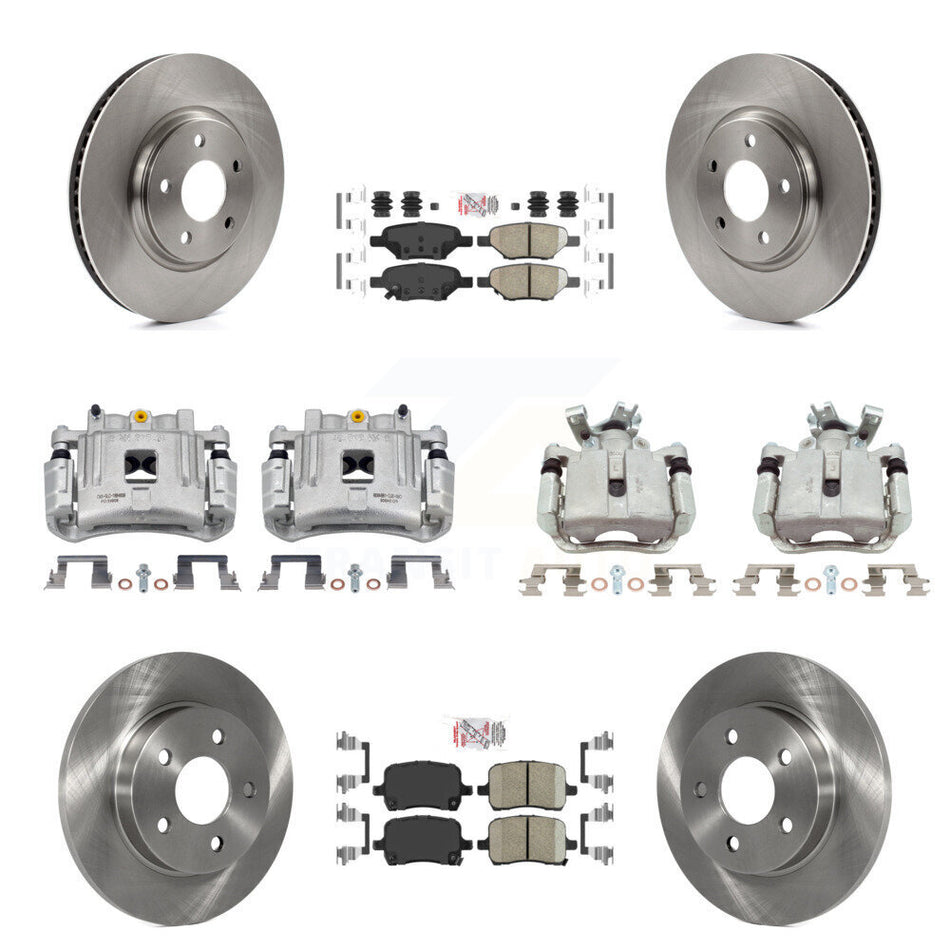 Front Rear Disc Brake Caliper Rotors And Ceramic Pads Kit (10Pc) For Pontiac G6 KC8-103027N