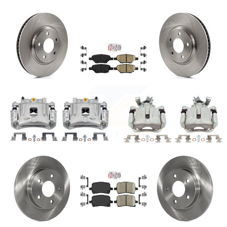 Front Rear Disc Brake Caliper Rotors And Ceramic Pads Kit (10Pc) For Pontiac G6 KC8-103028N