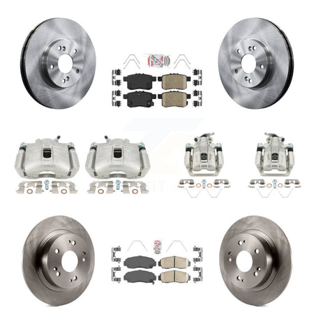 Front Rear Disc Brake Caliper Rotors & Ceramic Pad Kit (10Pc) For Honda Accord Acura TSX KC8-103030N