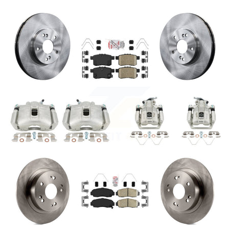 Front Rear Disc Brake Caliper Rotors & Ceramic Pad Kit (10Pc) For Honda Accord Acura TSX KC8-103031N