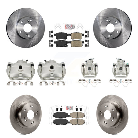 Front Rear Disc Brake Caliper Rotors And Ceramic Pads Kit (10Pc) For Honda Accord KC8-103034N