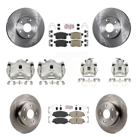 Front Rear Disc Brake Caliper Rotors And Ceramic Pads Kit (10Pc) For Honda Accord KC8-103036N