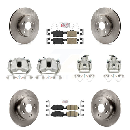 Front Rear Disc Brake Caliper Rotors And Ceramic Pads Kit (10Pc) For Honda Accord KC8-103037N