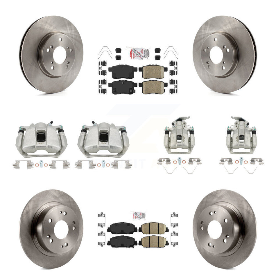 Front Rear Disc Brake Caliper Rotors And Ceramic Pads Kit (10Pc) For Honda Accord KC8-103039N