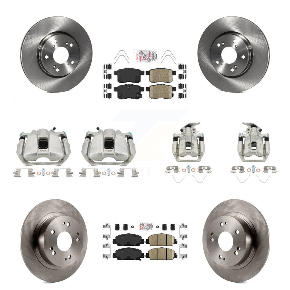 Front Rear Disc Brake Caliper Rotors And Ceramic Pads Kit (10Pc) For Honda Accord KC8-103042N