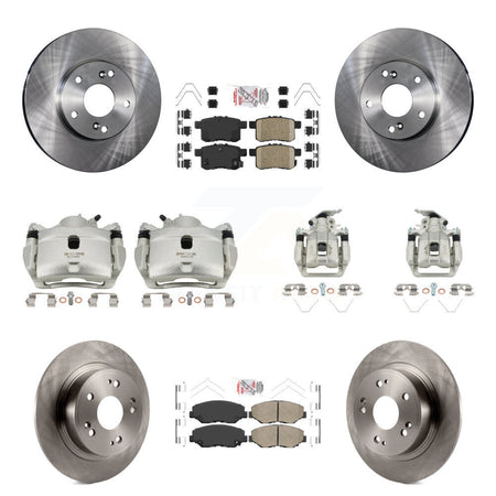 Front Rear Disc Brake Caliper Rotor Ceramic Pad Kit (10Pc) For Honda Accord LX with 2.4L KC8-103047N