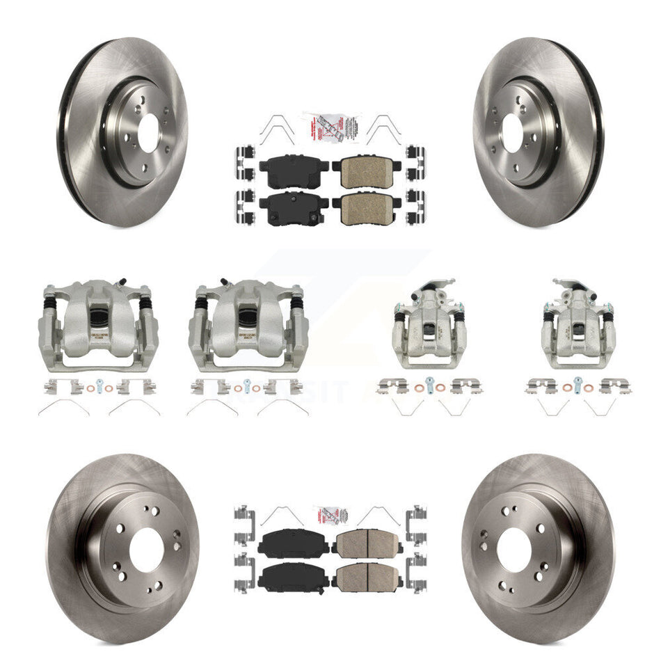 Front Rear Disc Brake Caliper Rotors And Ceramic Pads Kit (10Pc) For Honda Accord KC8-103050N