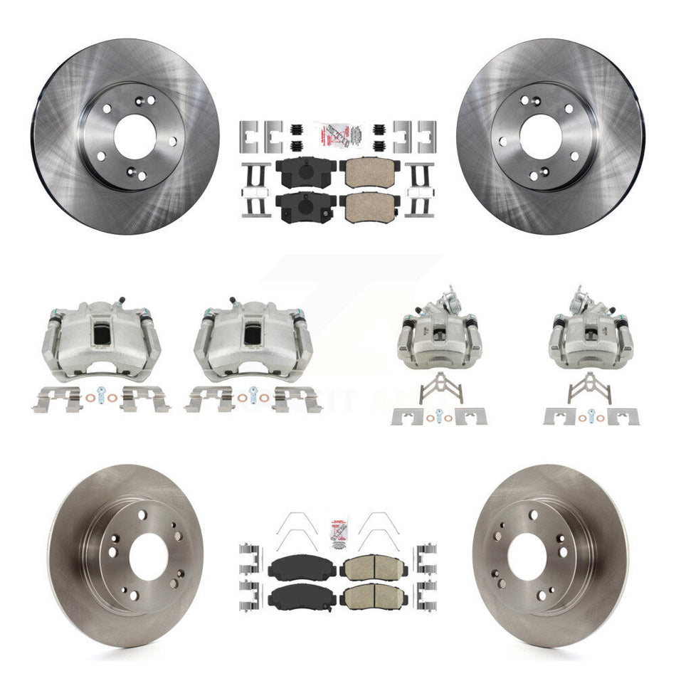 Front Rear Disc Brake Caliper Rotors And Ceramic Pads Kit (10Pc) For Honda Accord KC8-103053N