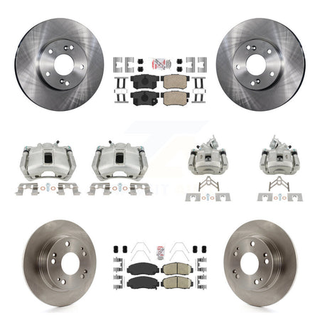 Front Rear Disc Brake Caliper Rotors And Ceramic Pads Kit (10Pc) For Honda Accord KC8-103054N