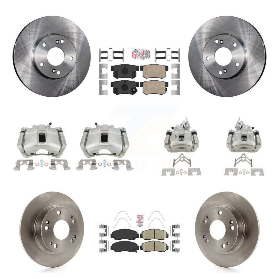 Front Rear Disc Brake Caliper Rotors And Ceramic Pads Kit (10Pc) For Honda Accord KC8-103055N