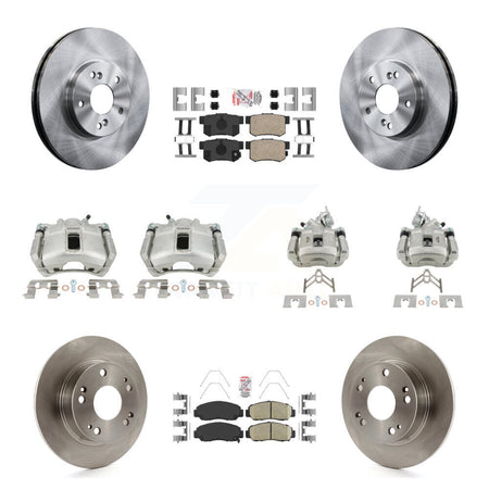 Front Rear Disc Brake Caliper Rotors And Ceramic Pads Kit (10Pc) For Honda Accord KC8-103057N