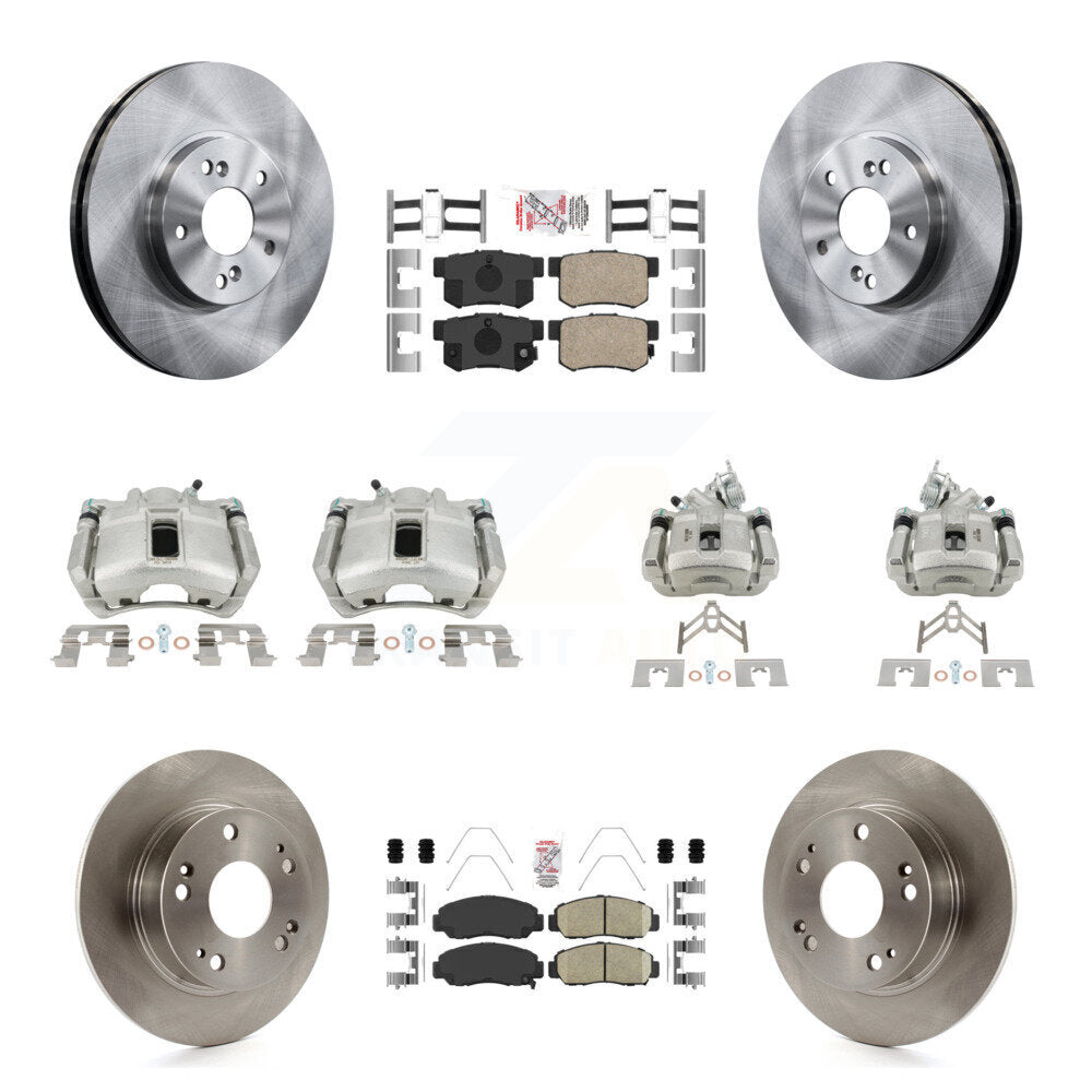 Front Rear Disc Brake Caliper Rotors And Ceramic Pads Kit (10Pc) For Honda Accord KC8-103060N