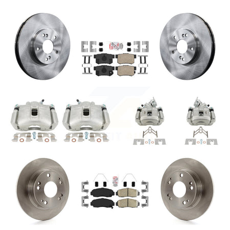 Front Rear Disc Brake Caliper Rotors & Ceramic Pad Kit (10Pc) For Honda Accord Acura TSX KC8-103063N