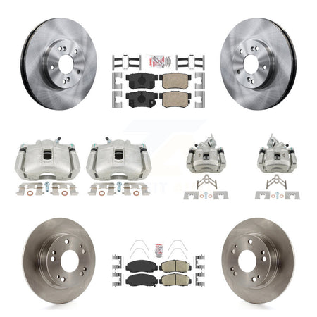 Front Rear Disc Brake Caliper Rotors And Ceramic Pads Kit (10Pc) For Honda Accord KC8-103065N