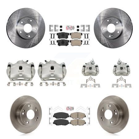 Front Rear Disc Brake Caliper Rotors And Ceramic Pads Kit (10Pc) For Honda Accord KC8-103069N